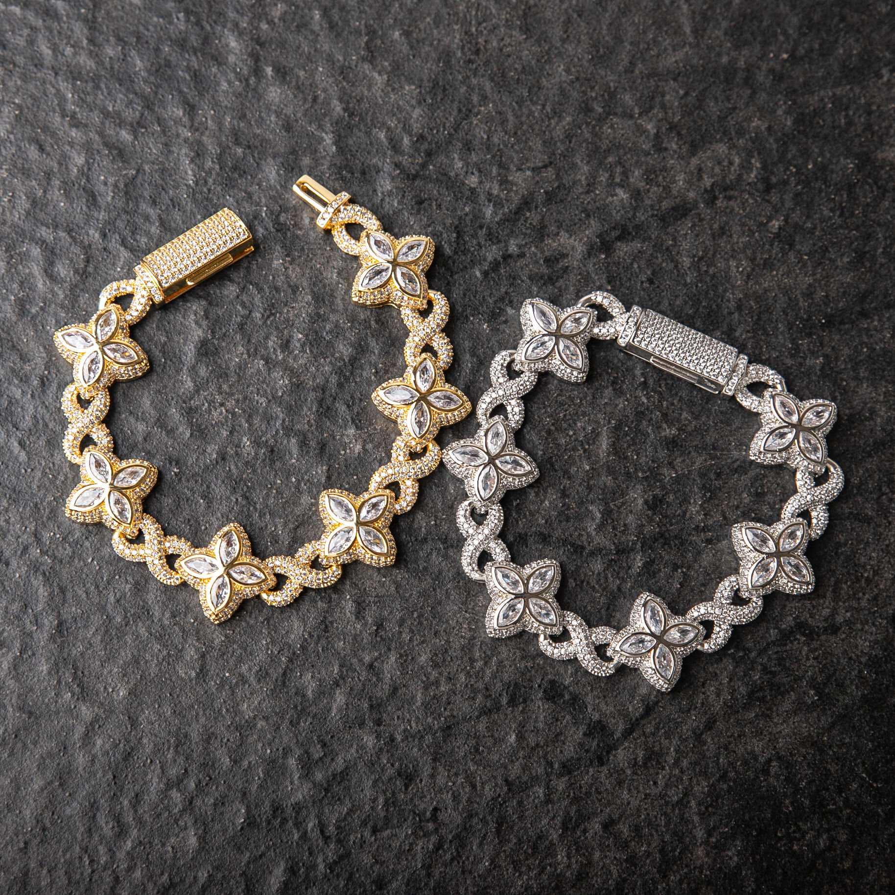 滿鑲無限記號幸運草手鍊