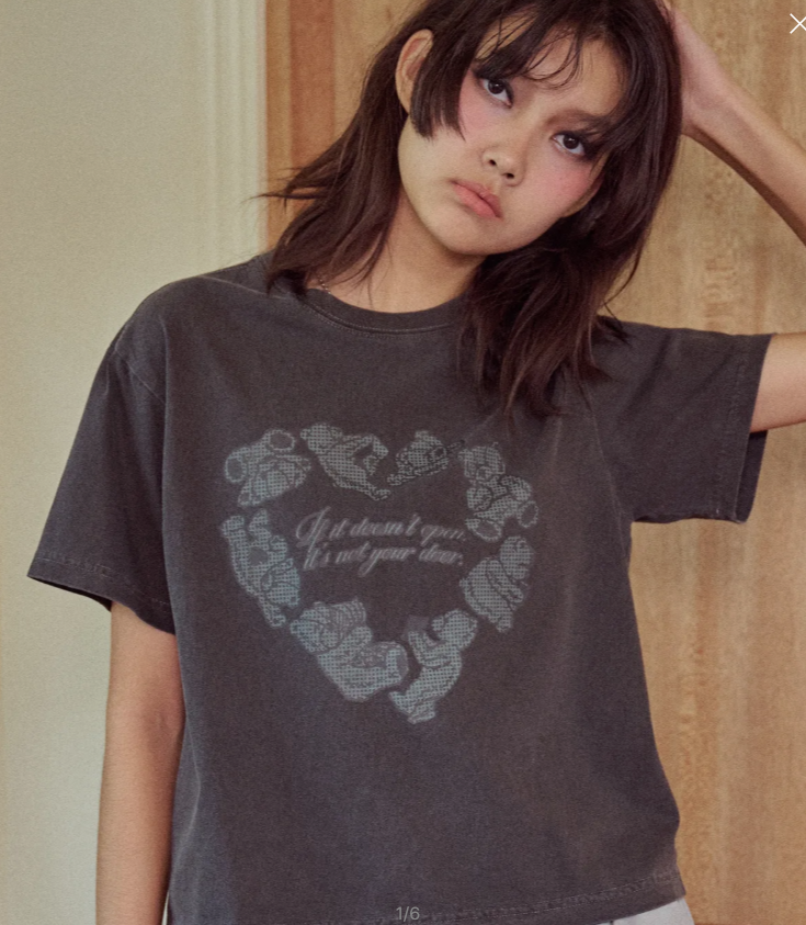 CPGN STUDIO / Heartbear Pigment Short T-shirt / Smokeblack /   JUL25