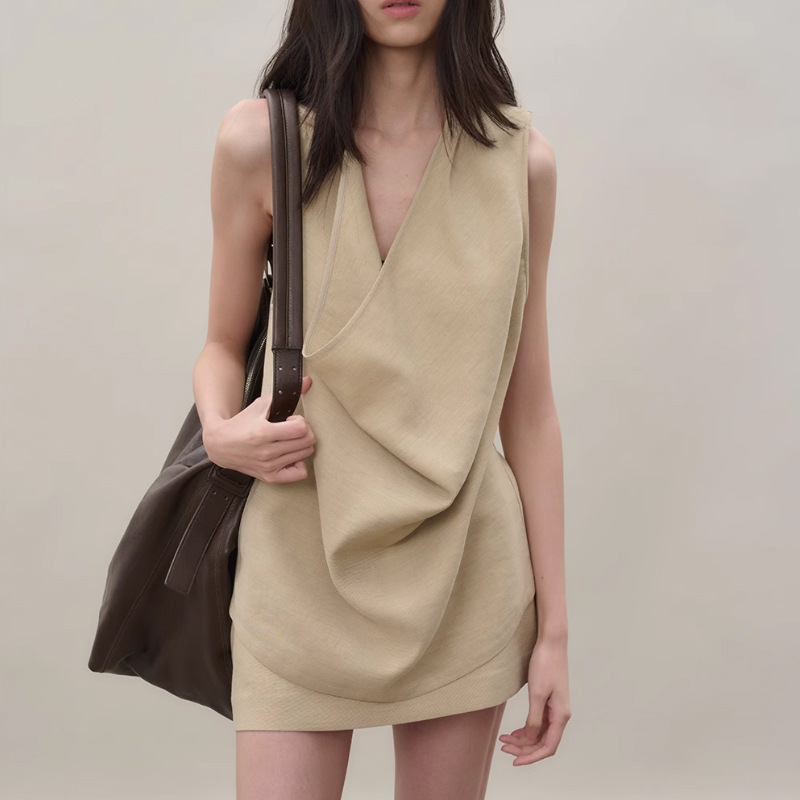 率性廢土風 垂墜盪領+迷你短褲裙(2件組)