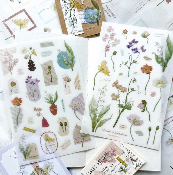 竹工凡花．夏季的呢喃祝福 轉印貼紙包 花的姿態/花的細語