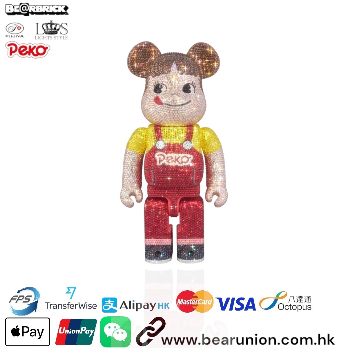 🎏預訂🎏Bearbrick 400% CRYSTAL DECORATEペコちゃん