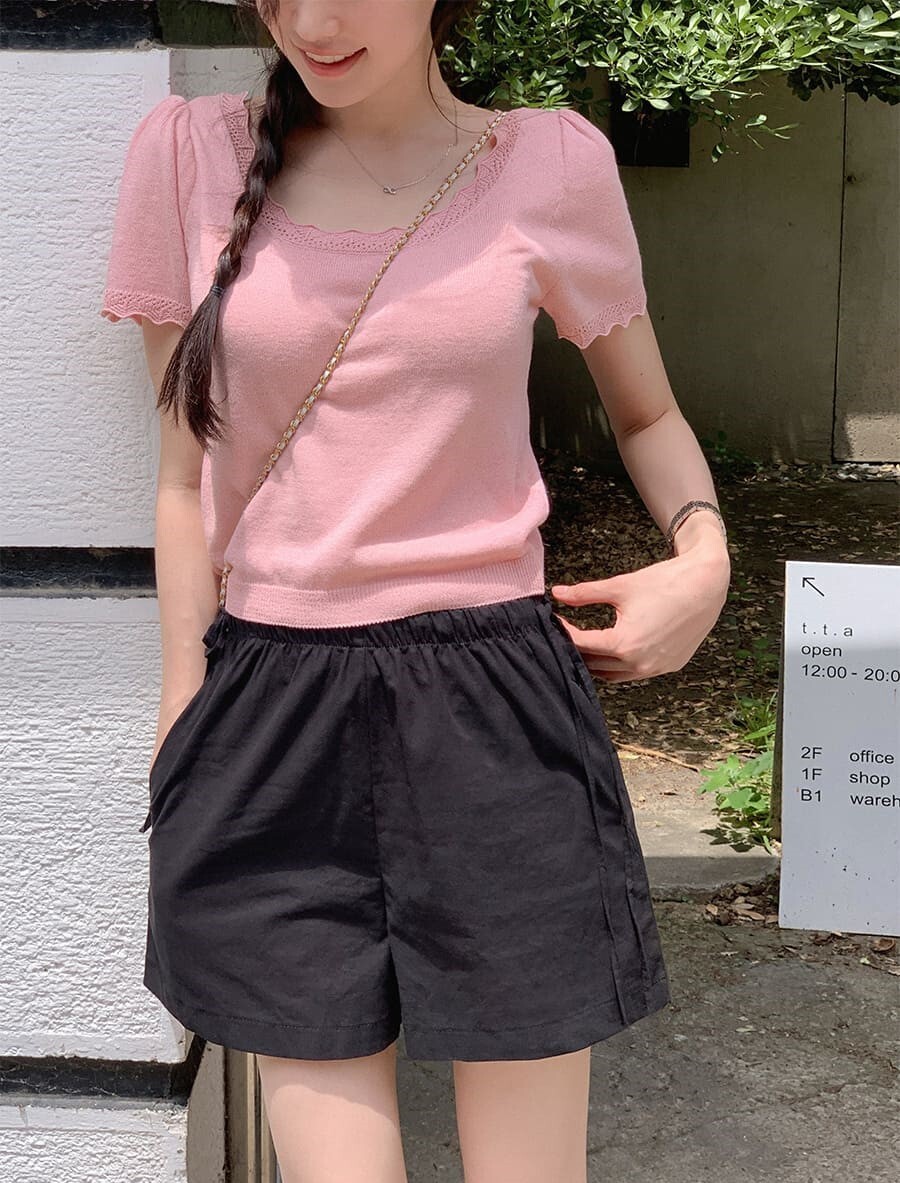 韓國Cherrykoko授權 日光編織輕柔波紋領邊上衣【MADE, CRKO】系列