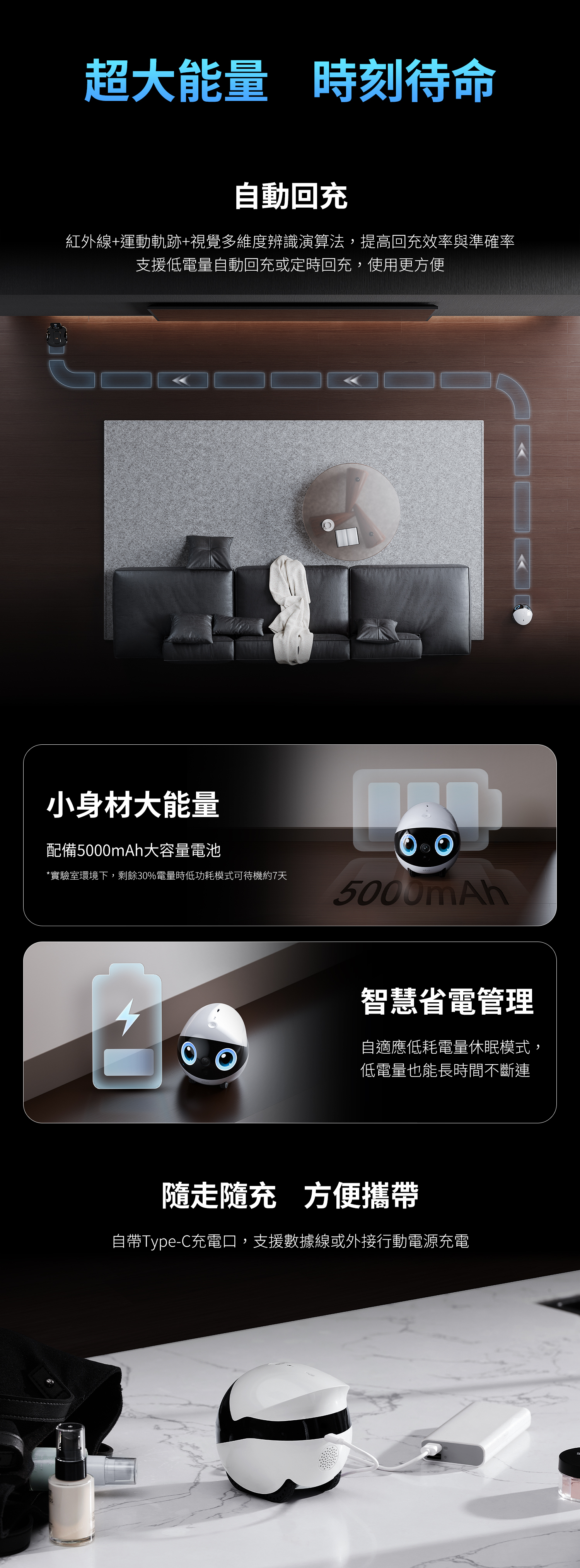 Enabot Air 2 Plus 超大能量 時刻待命