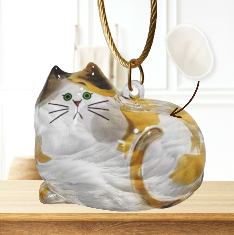 透明貓毛收集器 - 三色貓 (三毛貓)