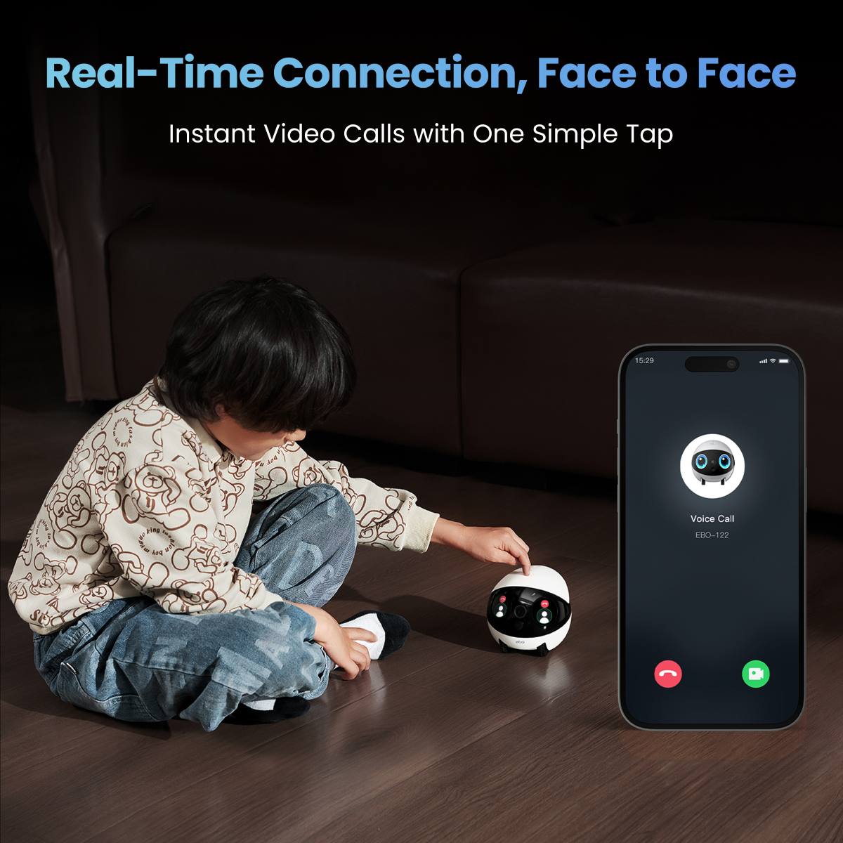 Enabot Air 2 Plus real-time connection, face to face