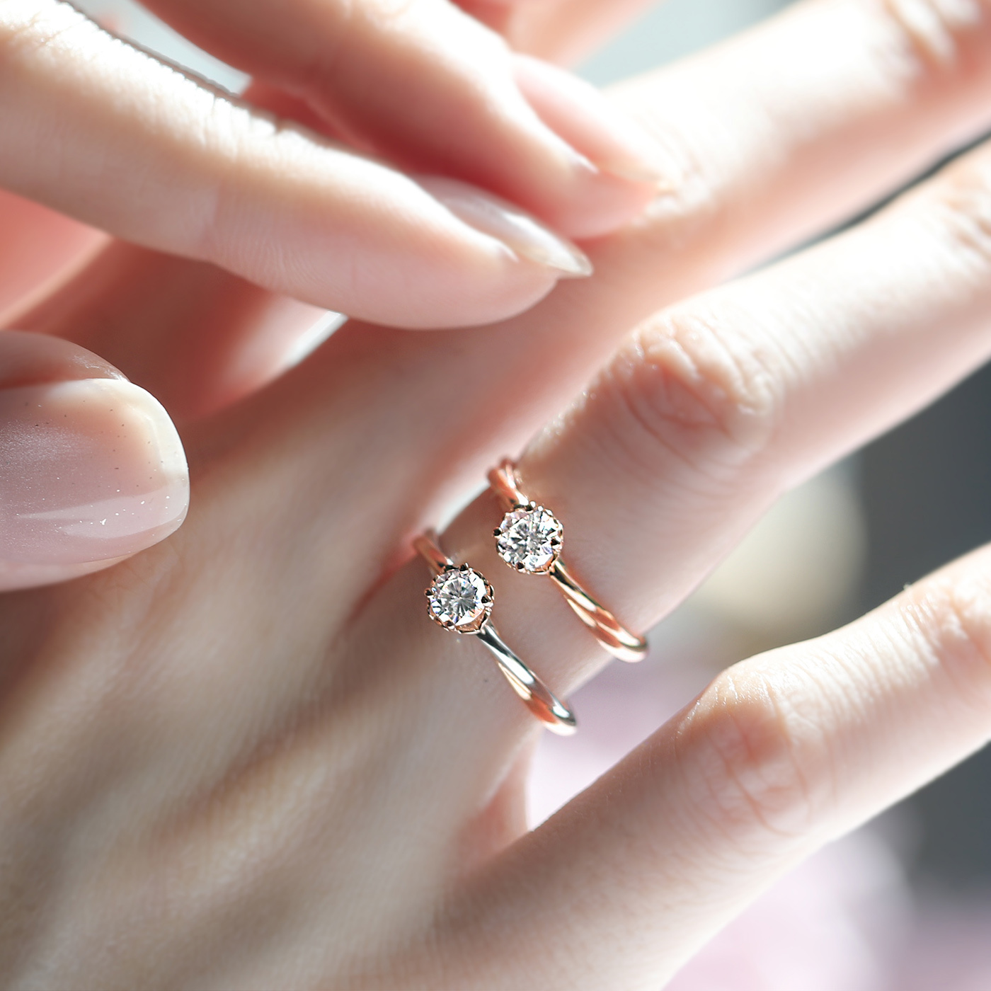 玫瑰絮語 — GIA30分鑽石戒指 (玫瑰金)