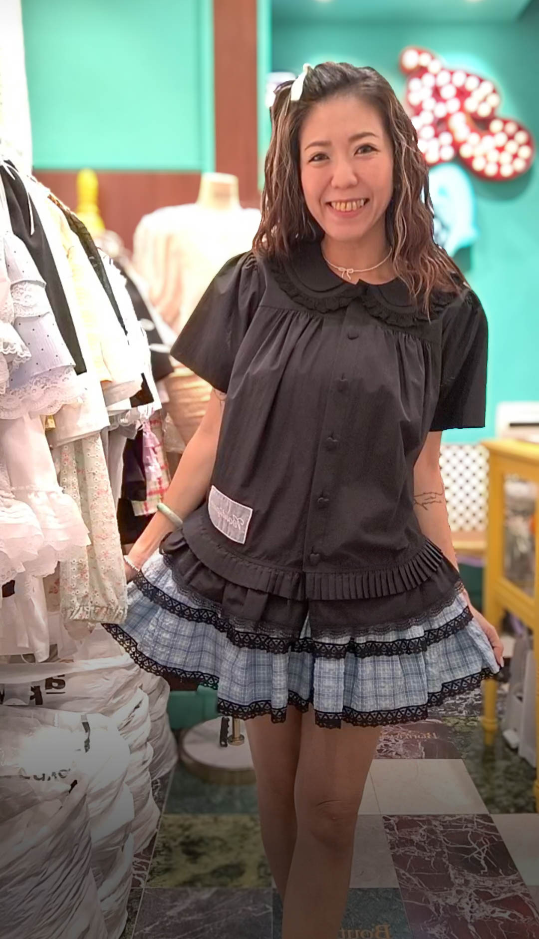 🥰PM_K2730  ▶️格子小短裙 👉W:cm H:cm L:cm👈