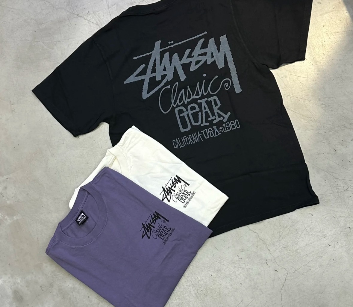 【現貨】 Stussy CLASSIC GEAR TEE PIGMENT DYED 白色 黑色 紫色 短袖