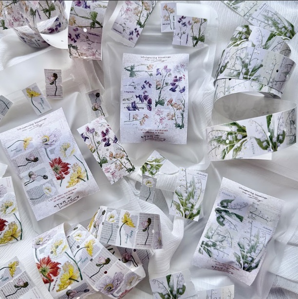 竹工凡花．夏季呢喃祝福系列 標籤機貼紙膠帶 共三款 <整捲/綜合分裝>