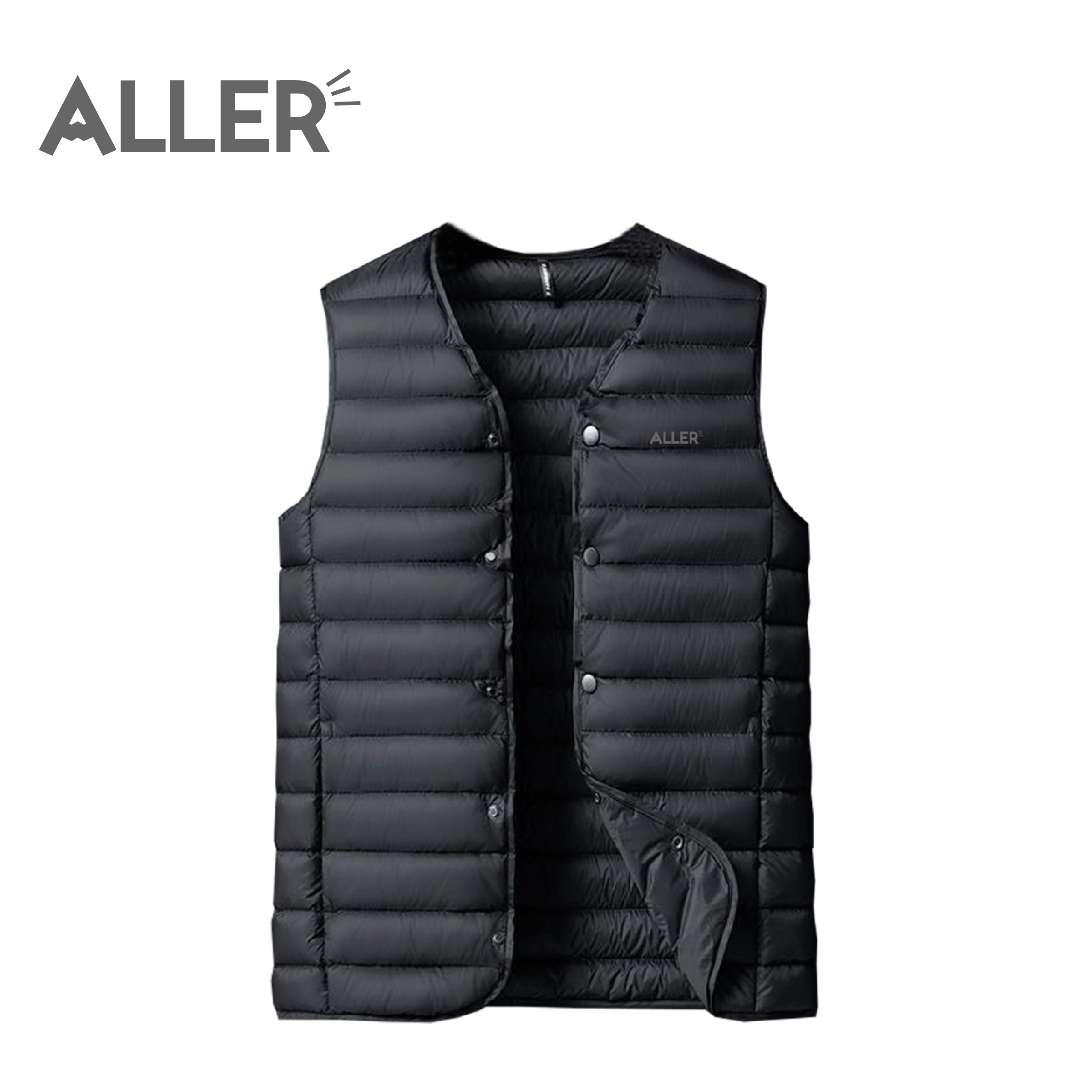 ALLER+ 羽絨V領背心 中性款 (黑色) 00OUD981
