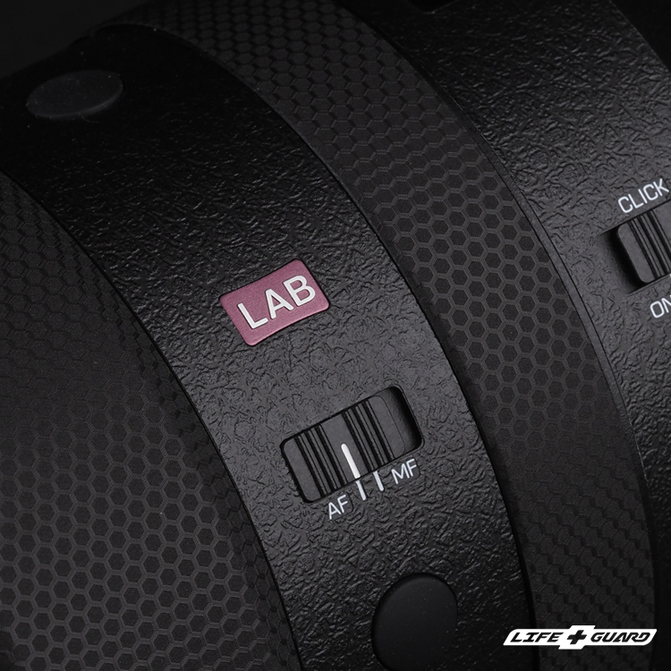 專機專屬鏡頭貼膜，LIFE+GUARD 設計風格皮紋黑