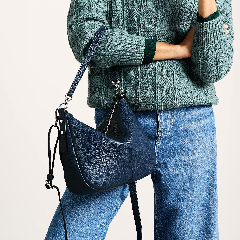 Jolie 真皮新月斜背包-藍色 ZB7716545