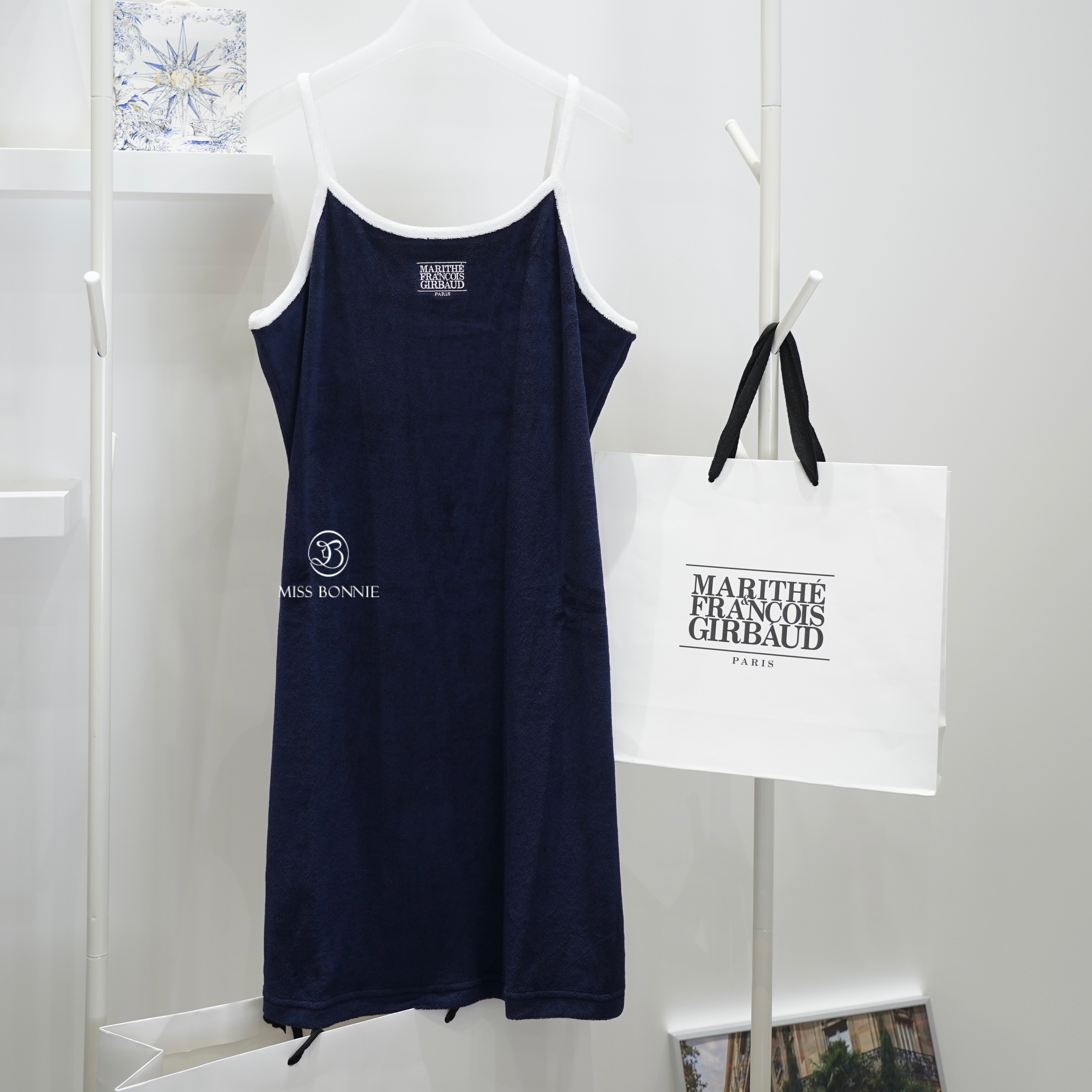 MFG毛巾布小標細肩帶背心連身裙(共2色)