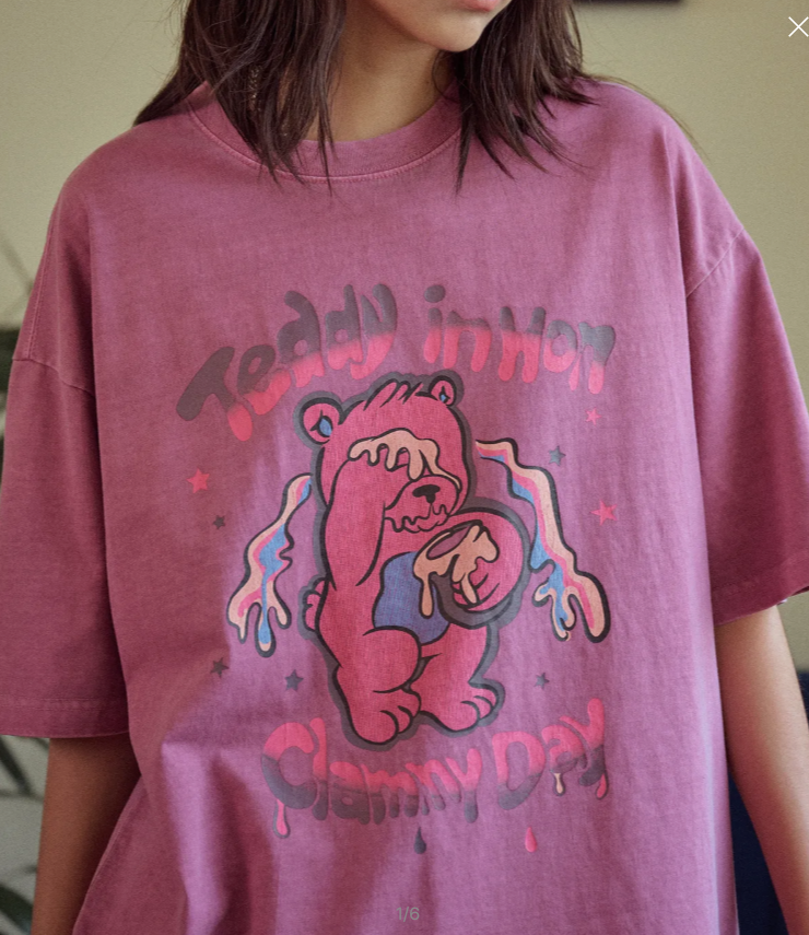 CPGN STUDIO / Honey Teddy Pigment Short T-shirt  /Dusty Pink /   JUL25