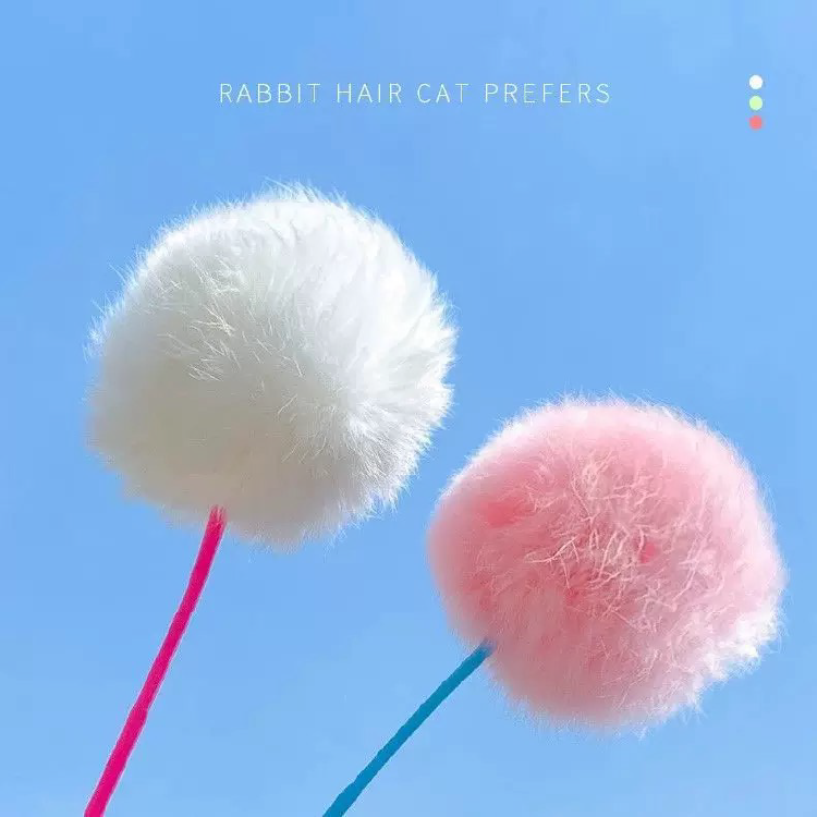 毛球造型 兔毛逗貓棒 *顏色隨機 (8107235)