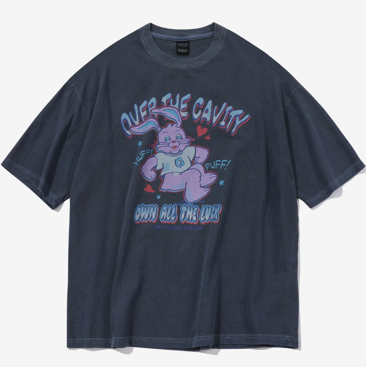 CPGN STUDIO / HUFF Hoppi pigment short T-shirt  / dark blue /   JUL25