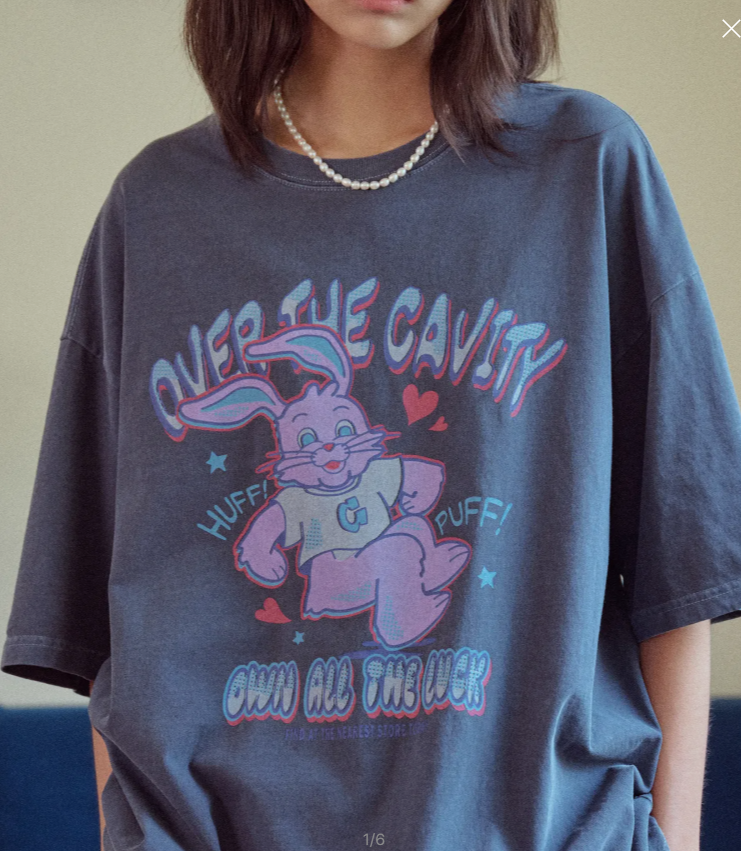 CPGN STUDIO / HUFF Hoppi pigment short T-shirt  / dark blue /   JUL25