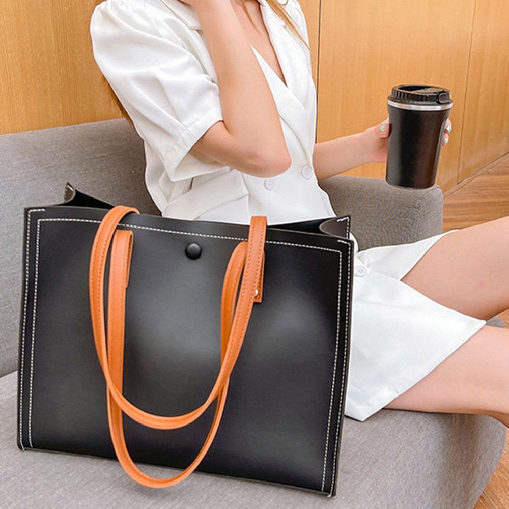 時尚單品 單肩包 包包收納 包包 女包 托特包 手提包 肩背包 大容量包包 通勤包 子母包 百搭包 皮革包 023 C