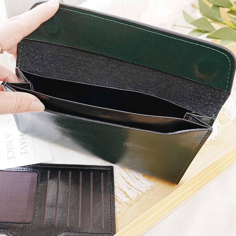 牛皮包 錢包 牛皮長夾 皮夾女 真皮長夾 長夾  女生長夾 卡片零錢包 錢包女長夾 黑色長夾 信封包 薄款長夾 007