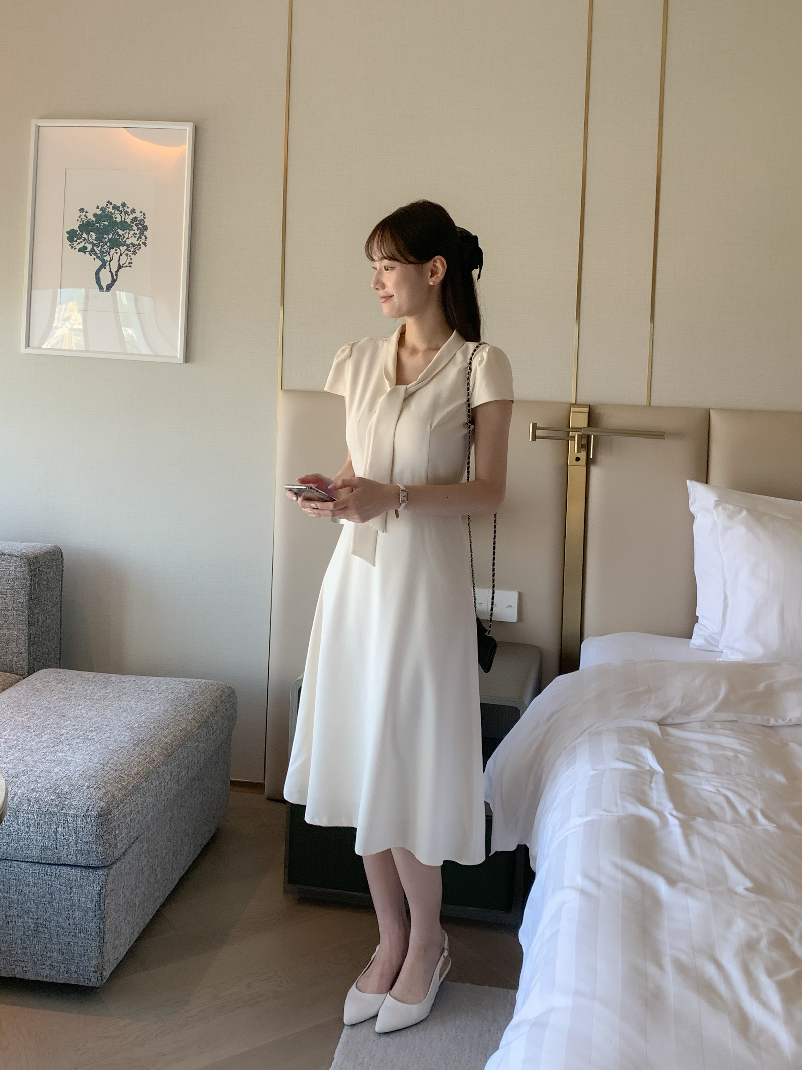 🚀當日出貨  【🌸早春新品 】 Alice 古典優雅綁帶洋裝 ( 2 colors ) 有長版.短版