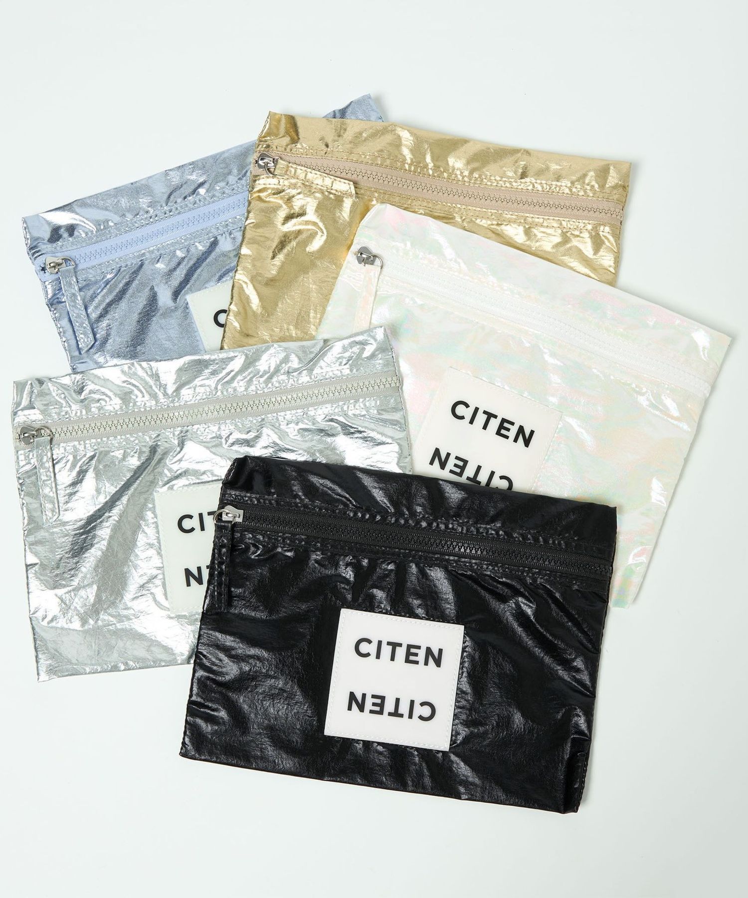 預購┃日本 CITEN 金屬感 扁平 收納包 化妝袋