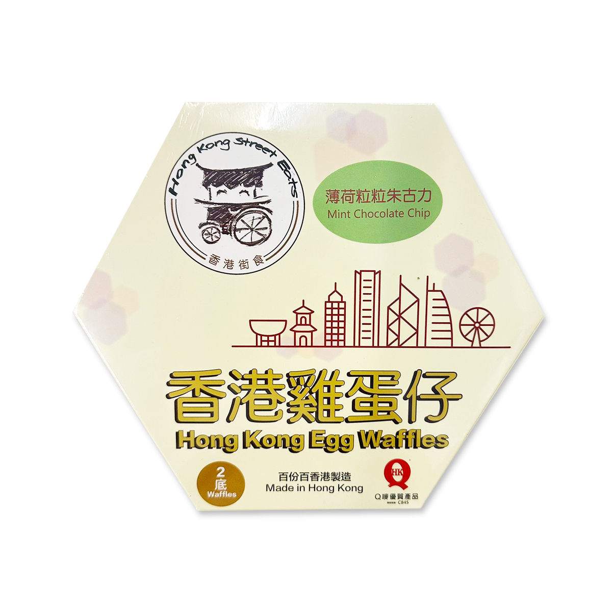 香港街食 - 薄荷粒粒朱古力雞蛋仔(內有2底)│香港製造│外脆內軟│氣炸(急凍-18度)