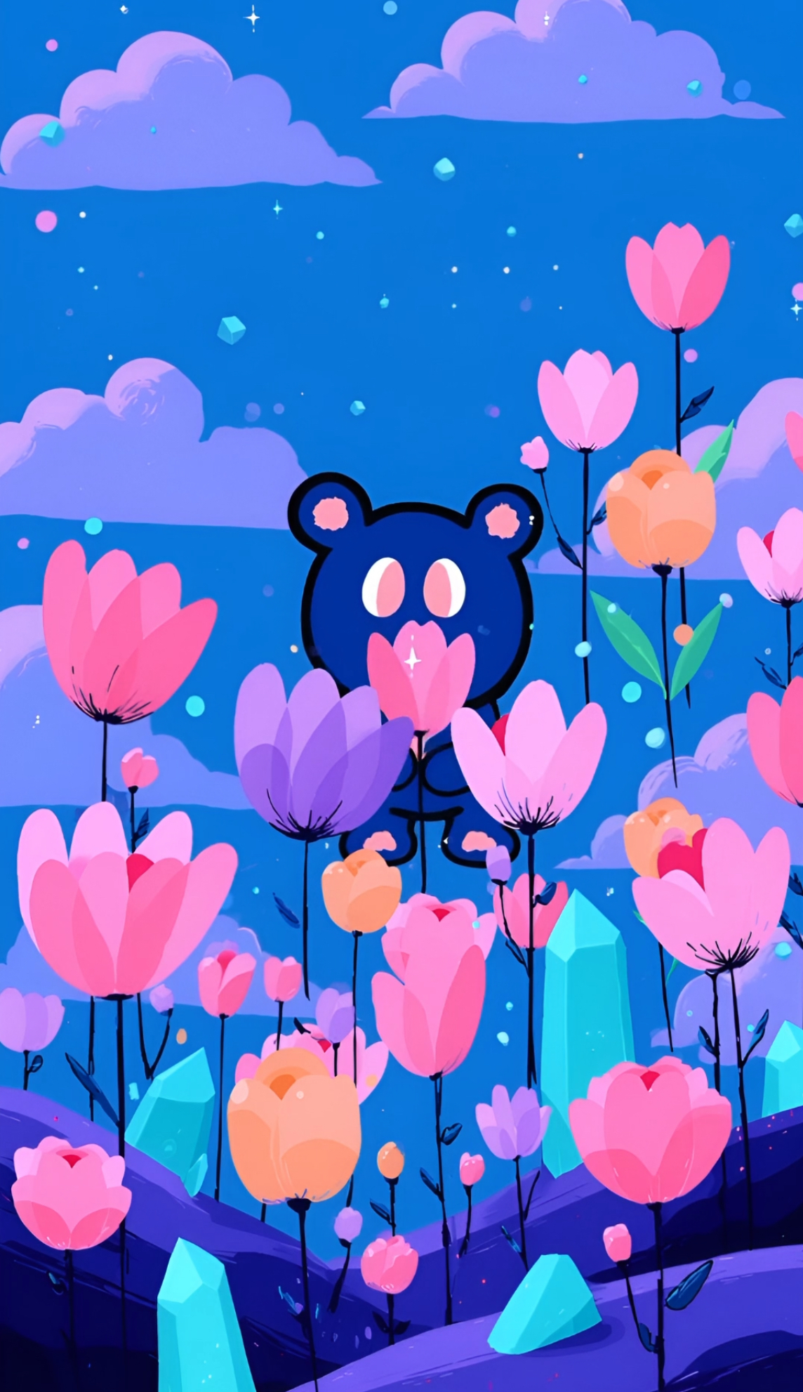 Blue藍色小熊花田魔法