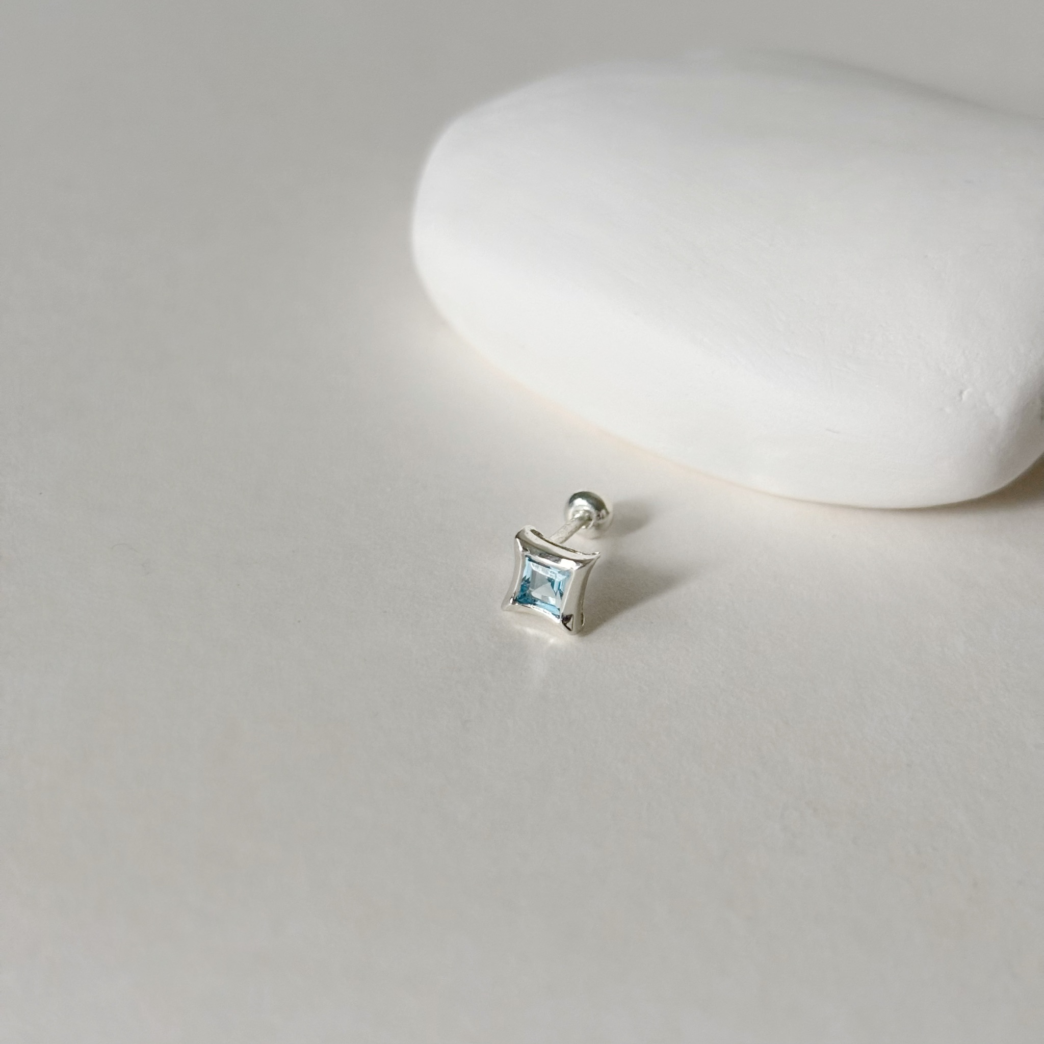 Mini bling倫敦托帕石轉珠耳環