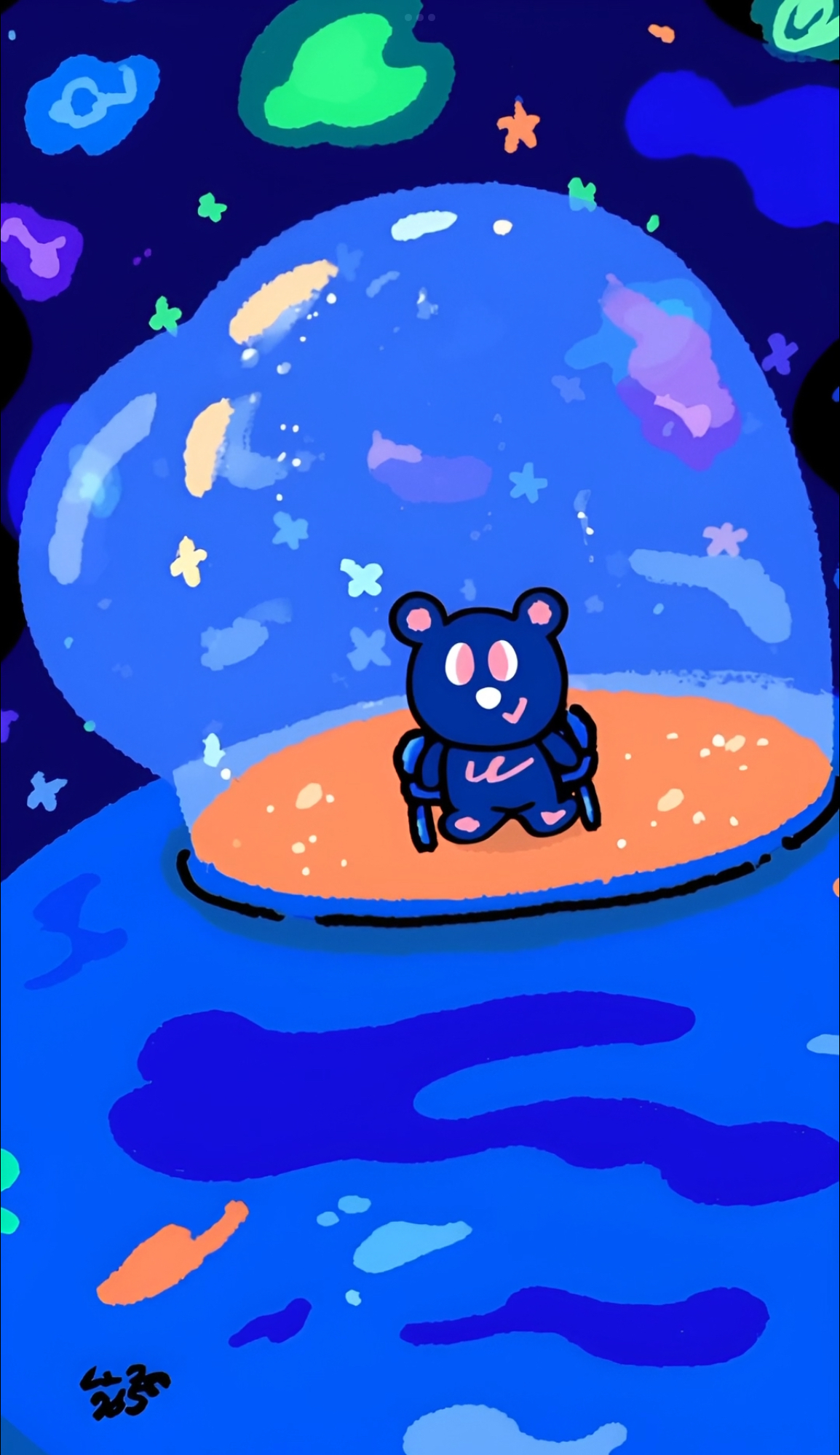 天馬行空宇宙吸引藍色小熊Blue