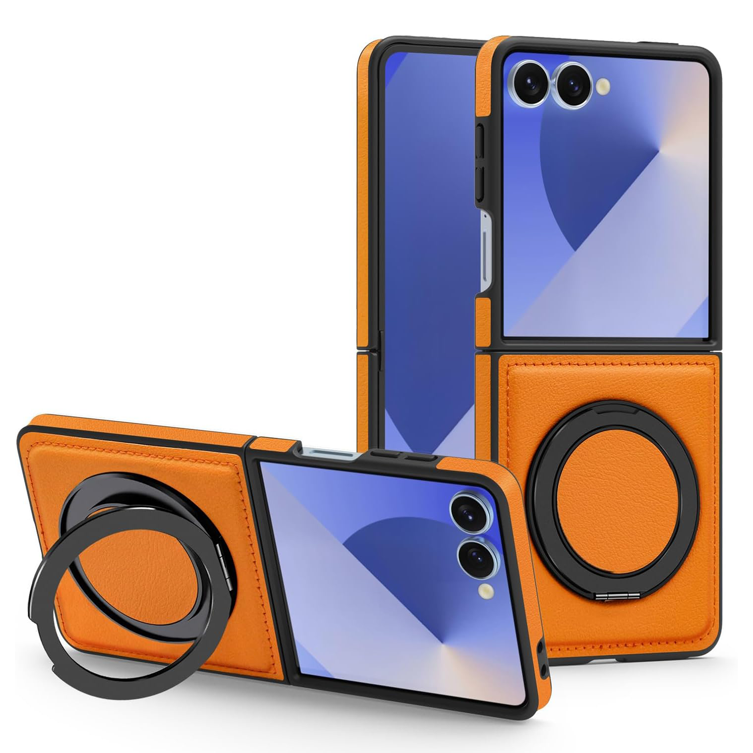 XPRO - Mag Stand Leather - Samsung Flip 7 Case 防撞磁吸旋轉支架皮紋手機保護殼