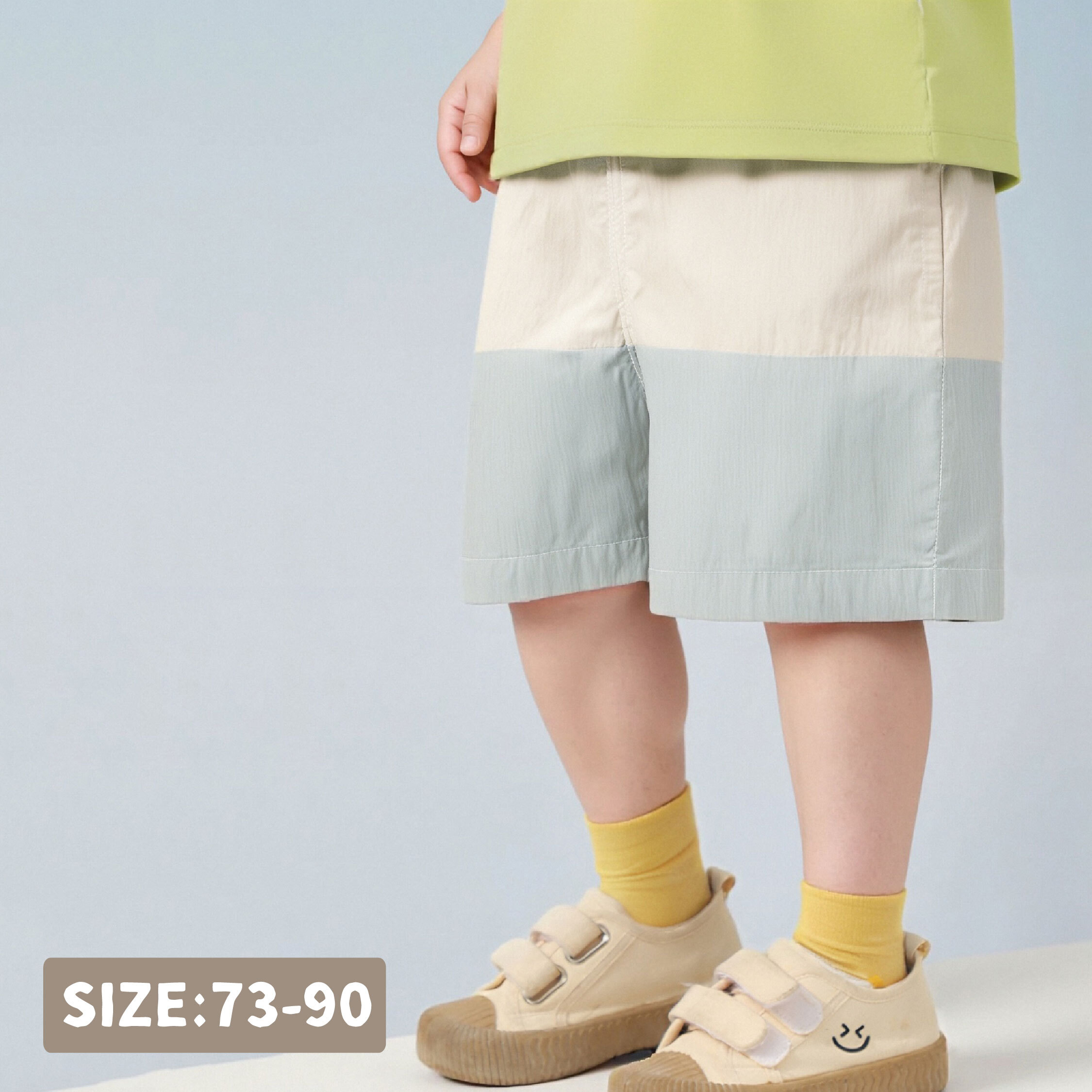 【H50688】流行色塊拼接設計短褲