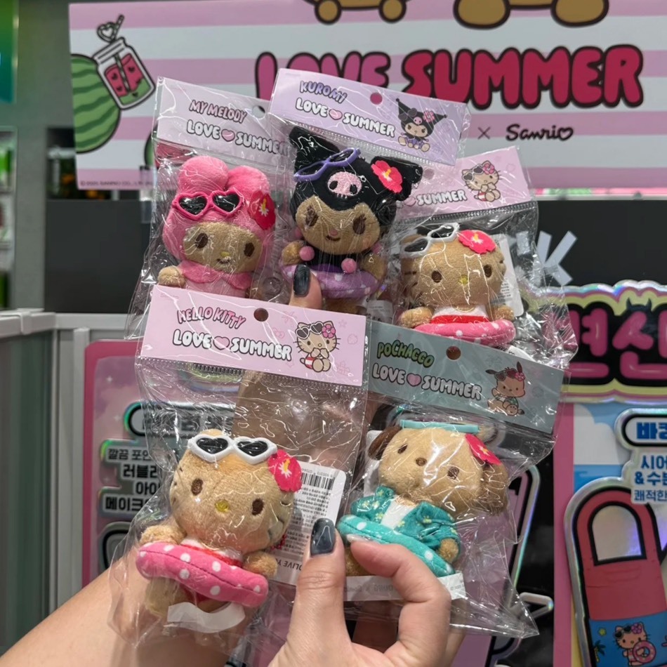 韓國限定 Sanrio 三麗鷗 x olive young 聯名款 曬傷 黑皮 夏威夷泳圈 kitty 美樂蒂 庫洛米 大耳狗 布丁狗 帕恰狗 吊飾