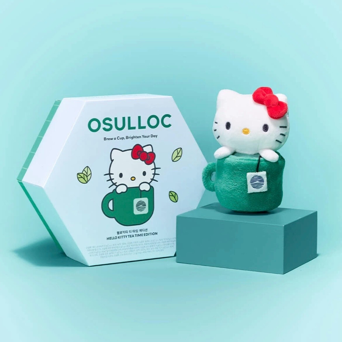 🇰🇷O'sulloc x Hello Kitty 下午茶時光禮盒 凱蒂貓 隨行杯 茶包 鑰匙圈 吊飾
