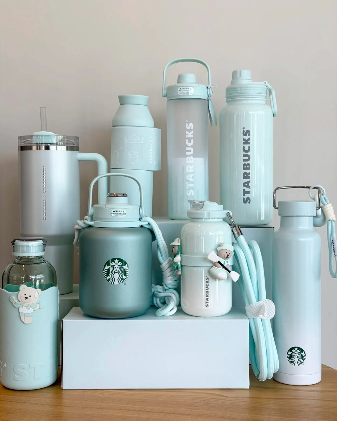 Starbucks 星巴克 小清新系列 薄荷綠 不鏽鋼 水壺 吸管杯 保溫杯 隨行杯