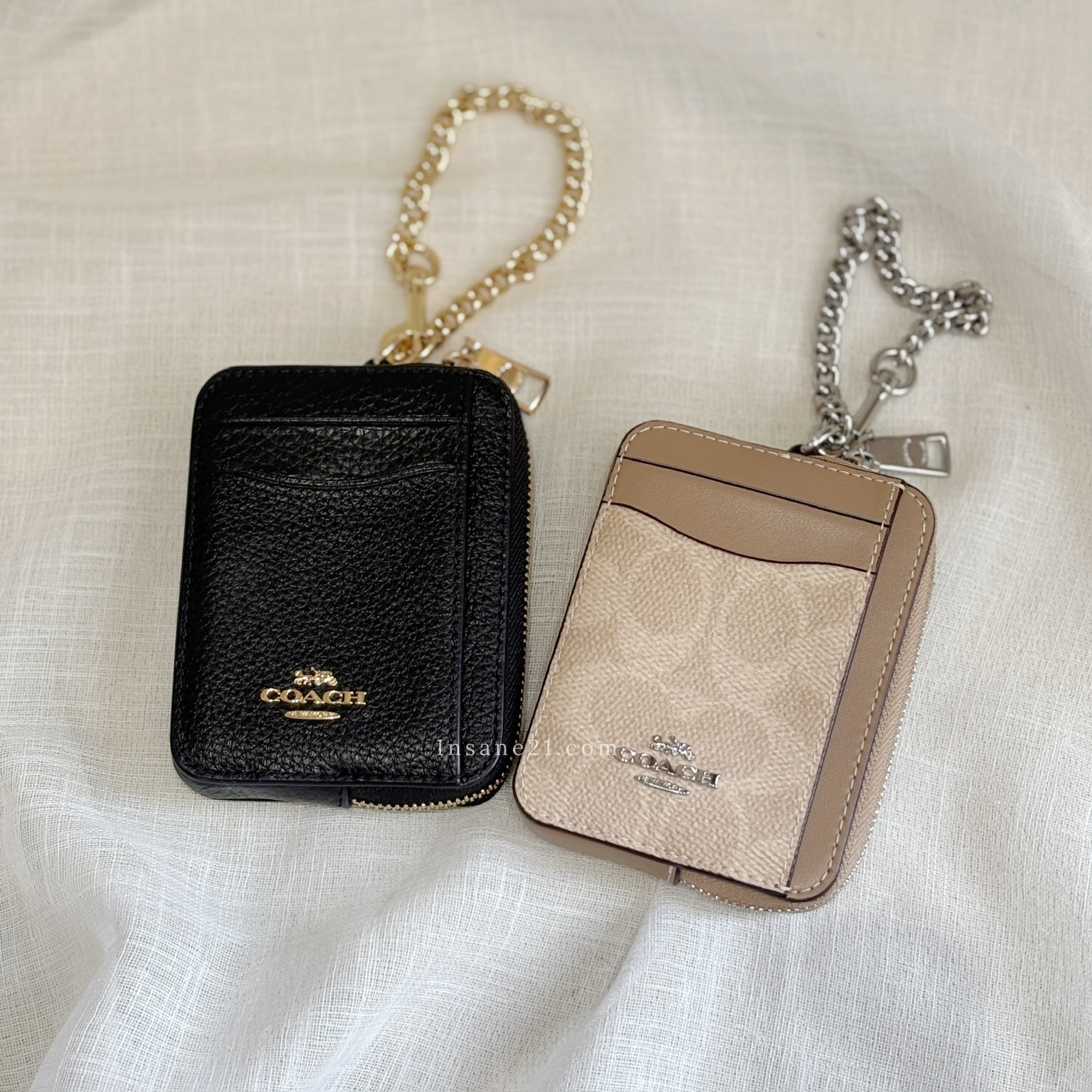 COACH 經典馬車 手掛式 票卡 零錢包 老花 立體LOGO/現貨