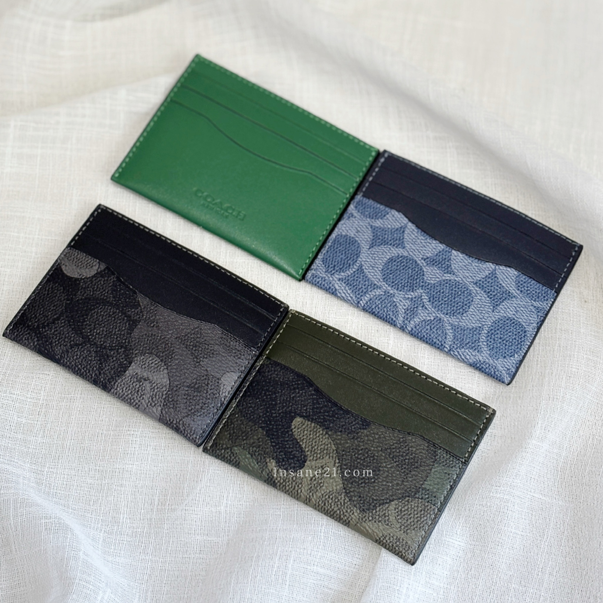 COACH 基本壓紋 卡夾 素色 收納卡包/現貨