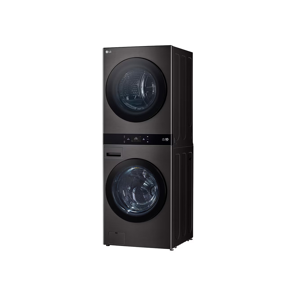 LG | 洗22公斤+乾20公斤 WashTower™ AI 智控洗乾衣機第二代｜熱泵除濕｜尊爵黑 WD-S2220B