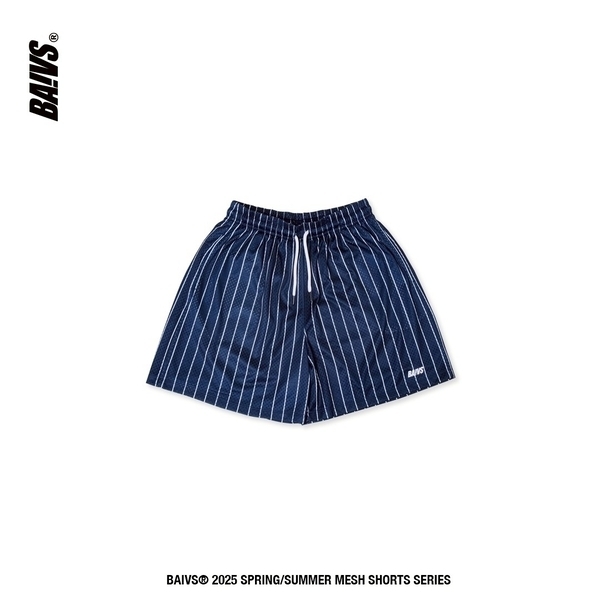 Baivs Striped Shorts BSSB159 男 球參 球褲 網眼 短褲 深藍