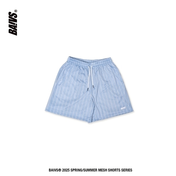 Baivs Striped Shorts BSSK163 男 球參 球褲 網眼 短褲 天空藍