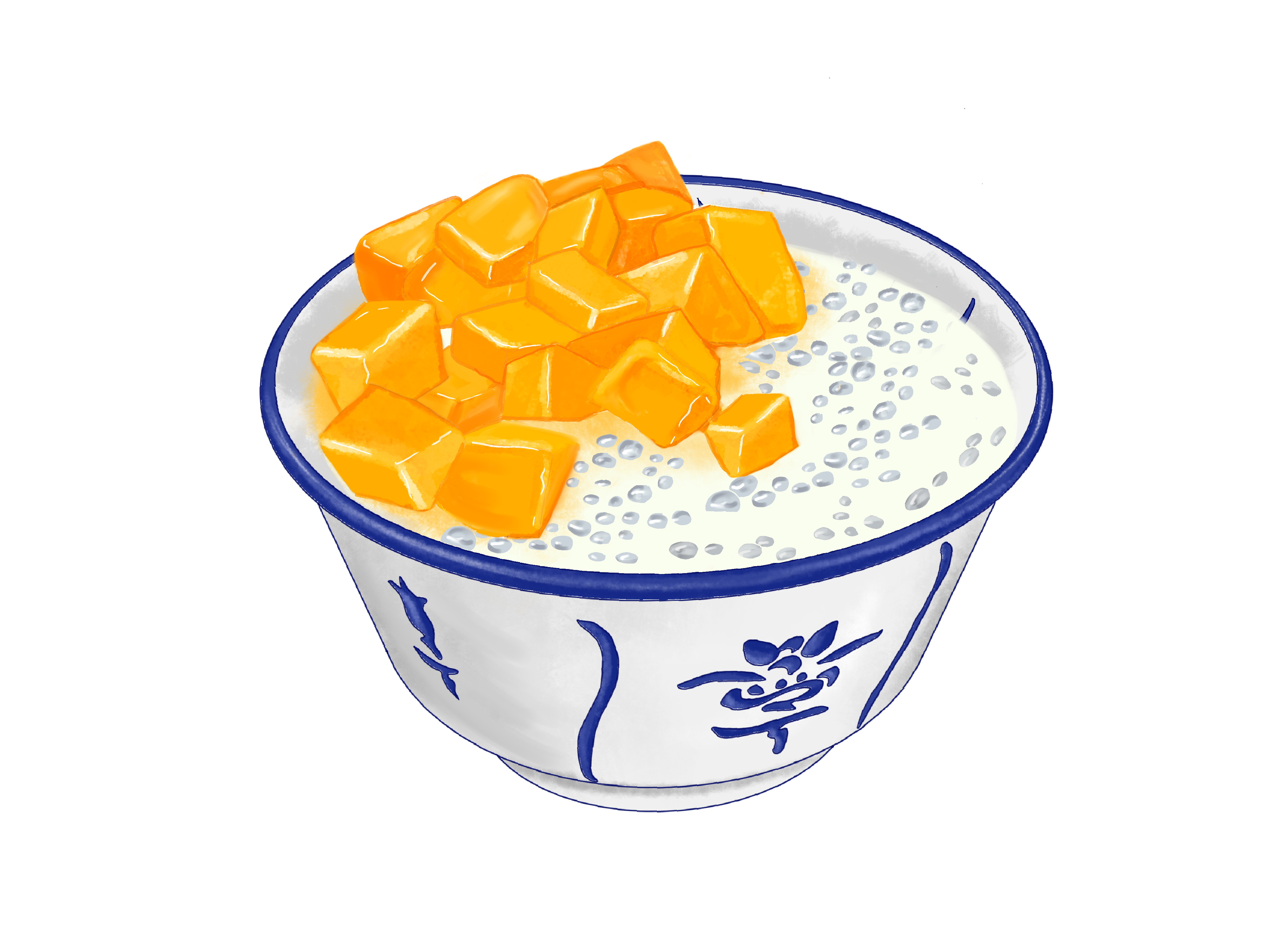 椰汁芒果西米露