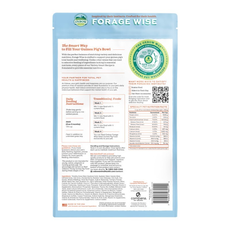 Oxbow Forage Wise 成年天竺鼠糧 - 4lb