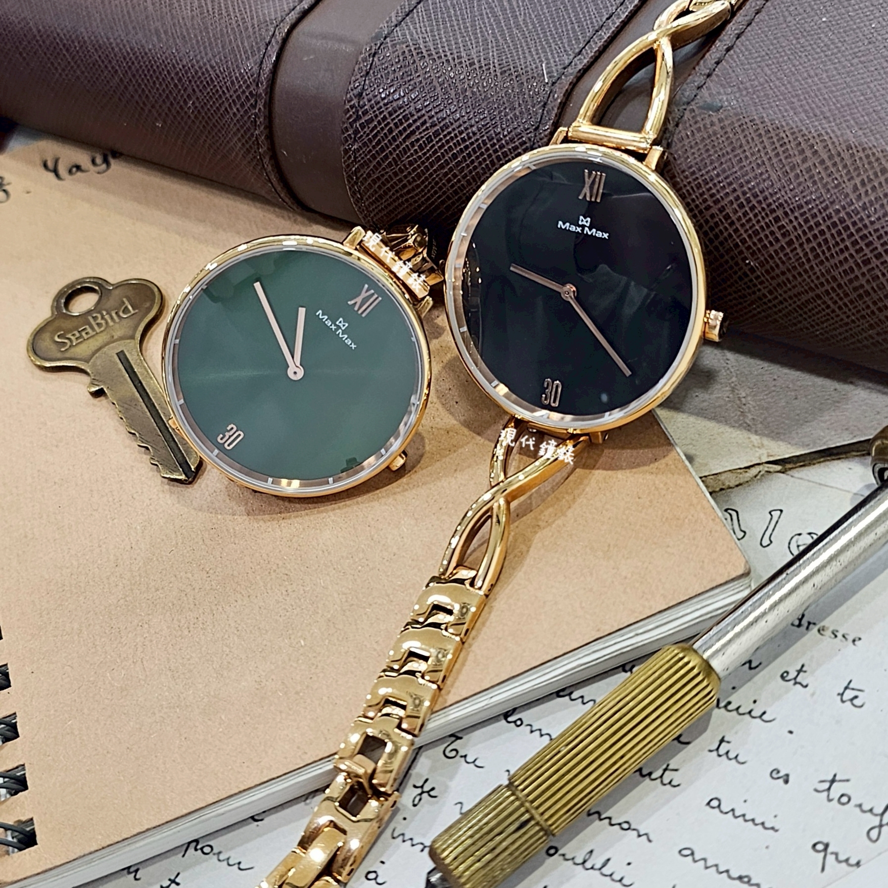 【Max Max】晶耀系列 靜謐墨玉綠MAS7032-5 38mm現代鐘錶