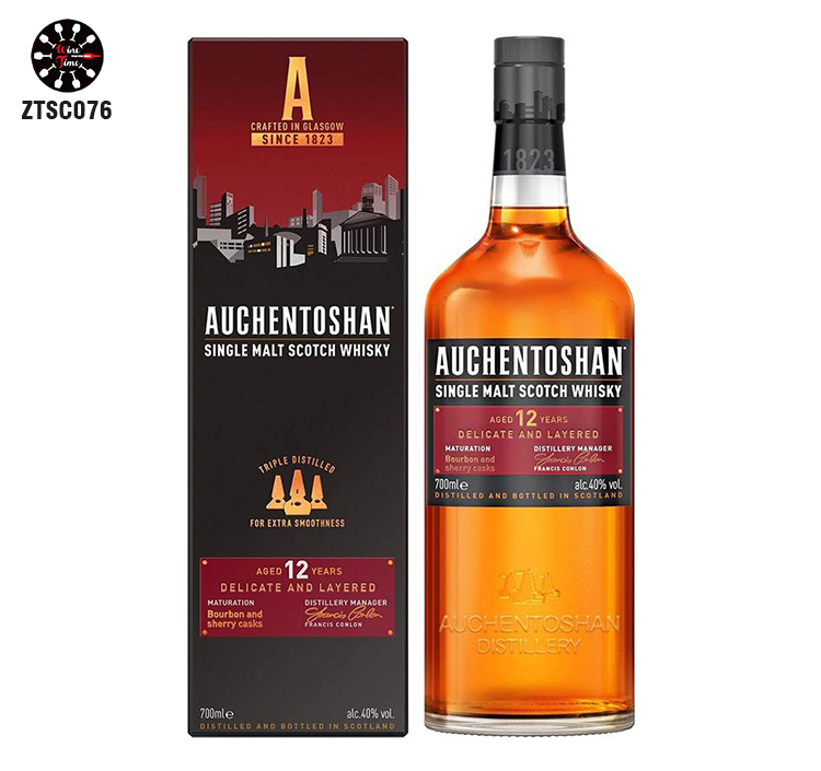 Auchentoshan 12 Year Old Single Malt Scotch Whisky 歐肯特軒12年單一純麥威士忌 (禮盒)