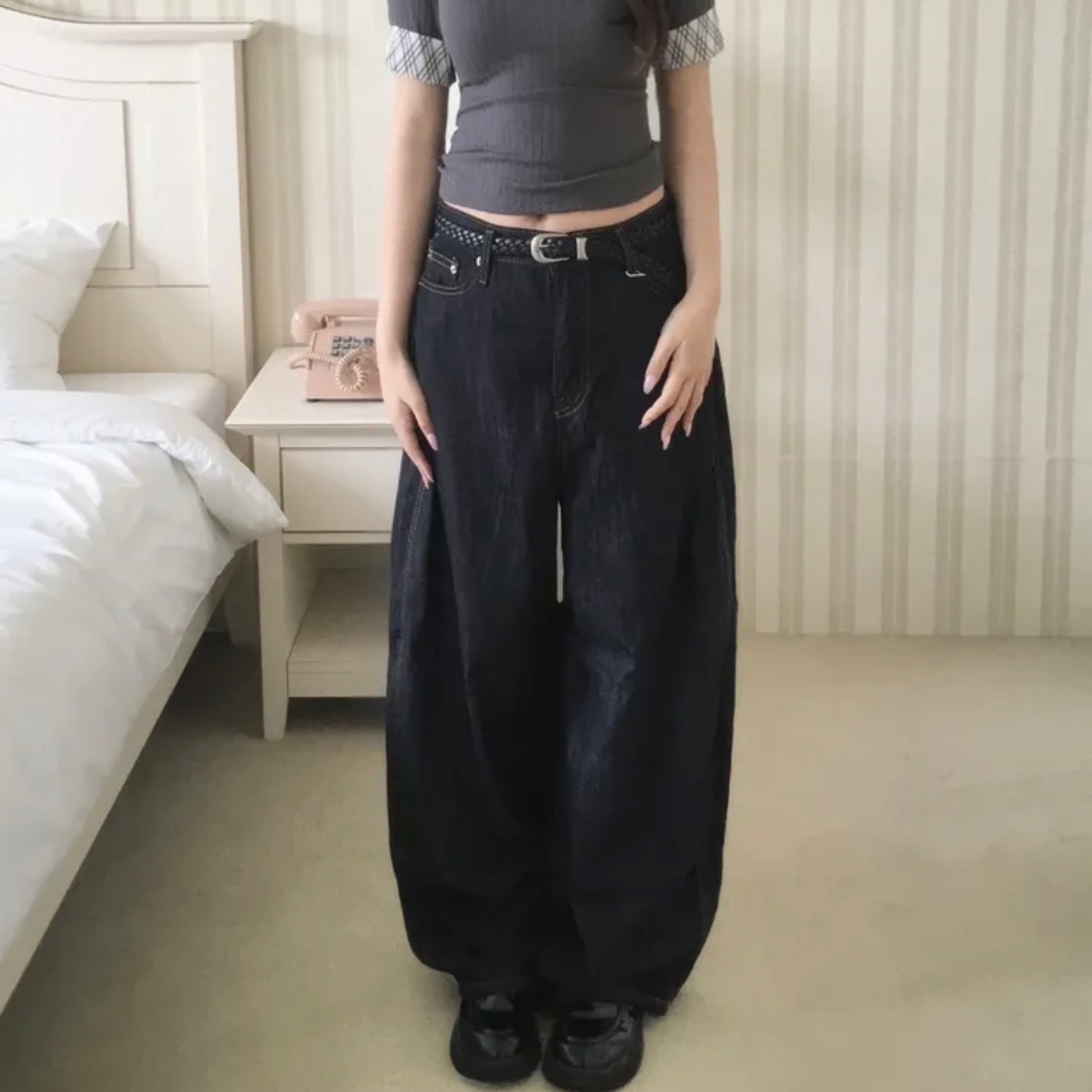 【優惠預訂】KR NON FADE DENIM BALLOON PANTS