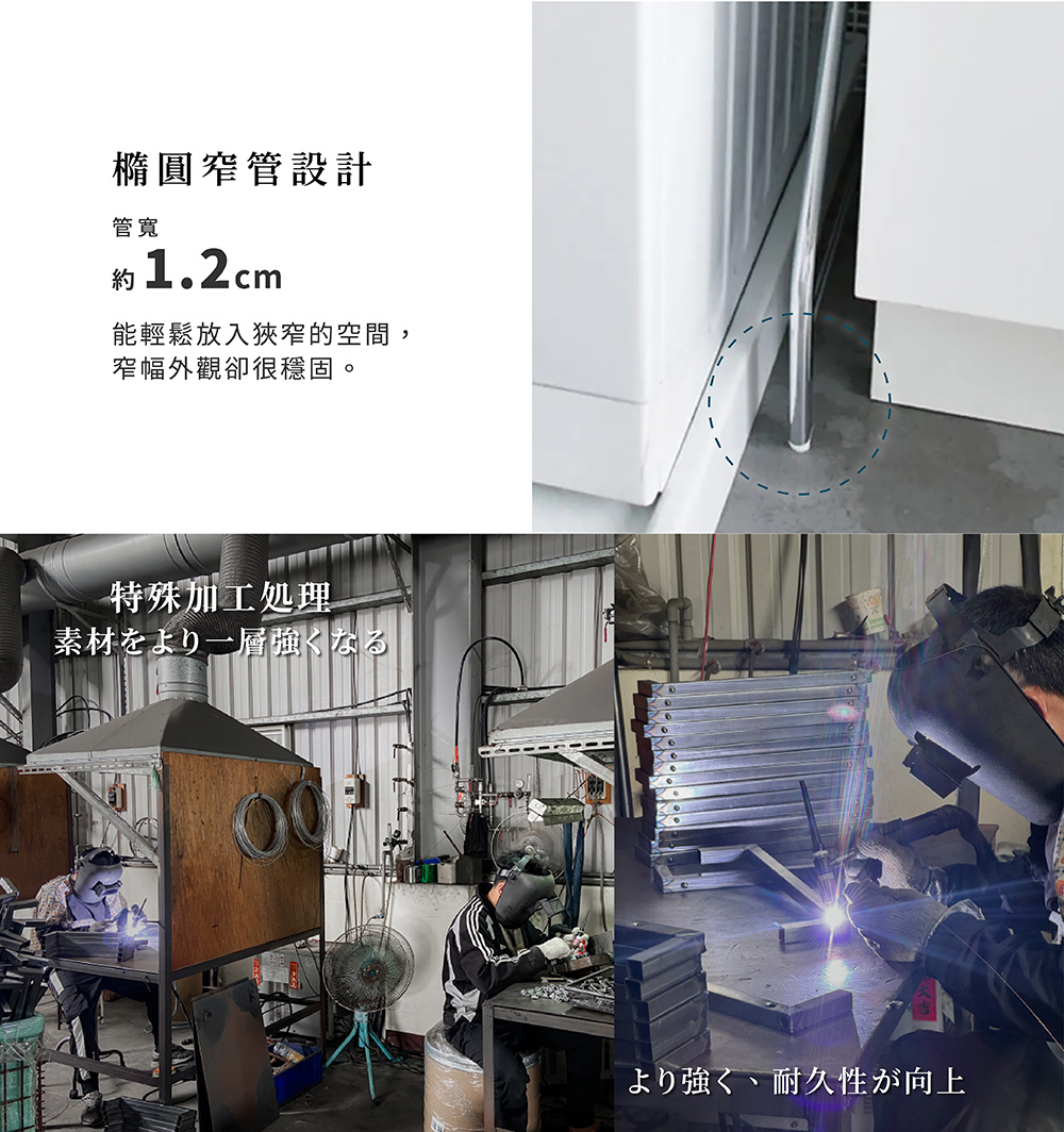 ⓂⒾⓉ臺灣製Luminous Series鋼製可伸縮三層洗衣機置物架(寬56~82cm×深53～73cm)