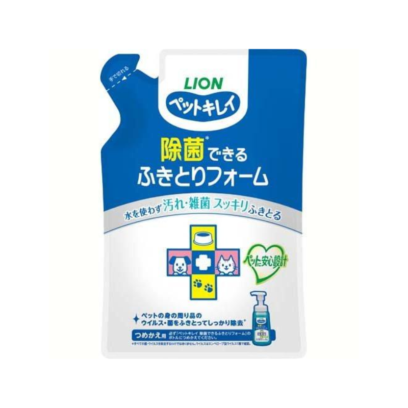 獅王寵物 免沖洗寵物除菌泡泡清潔慕斯(植物性成分)補充裝 200ml (Barcode: 4903351000216)