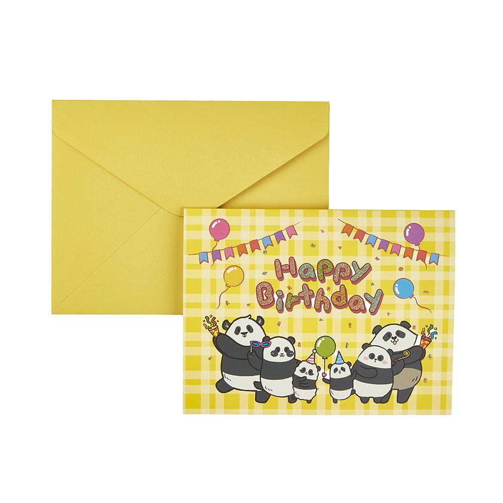 Panda Friends Party Collection - Ying Le & Babies Birthday Card