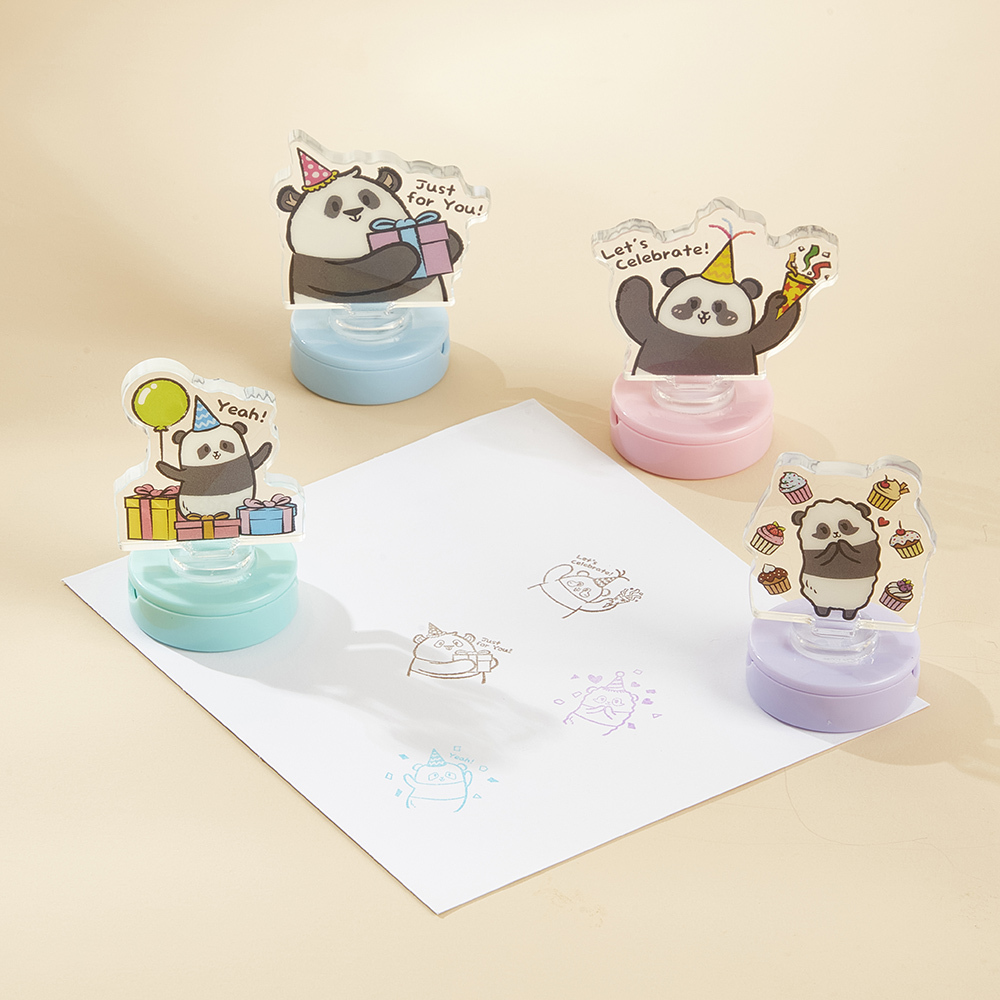 Panda Friends Party Collection - Ying Le & Babies Stamp (Set of 4)