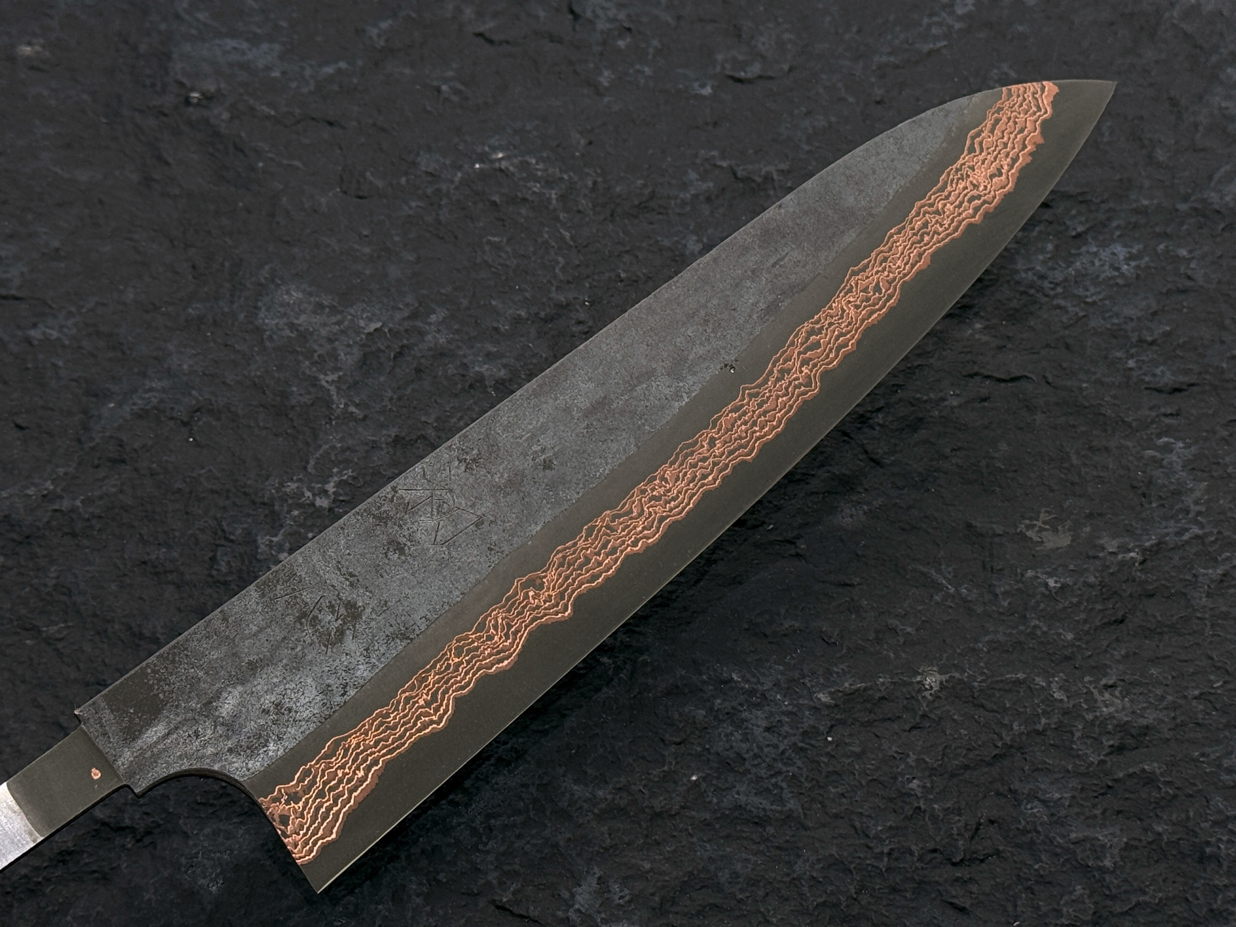 初心 よろこび SLD有色ダマスカス 黒染 牛刀