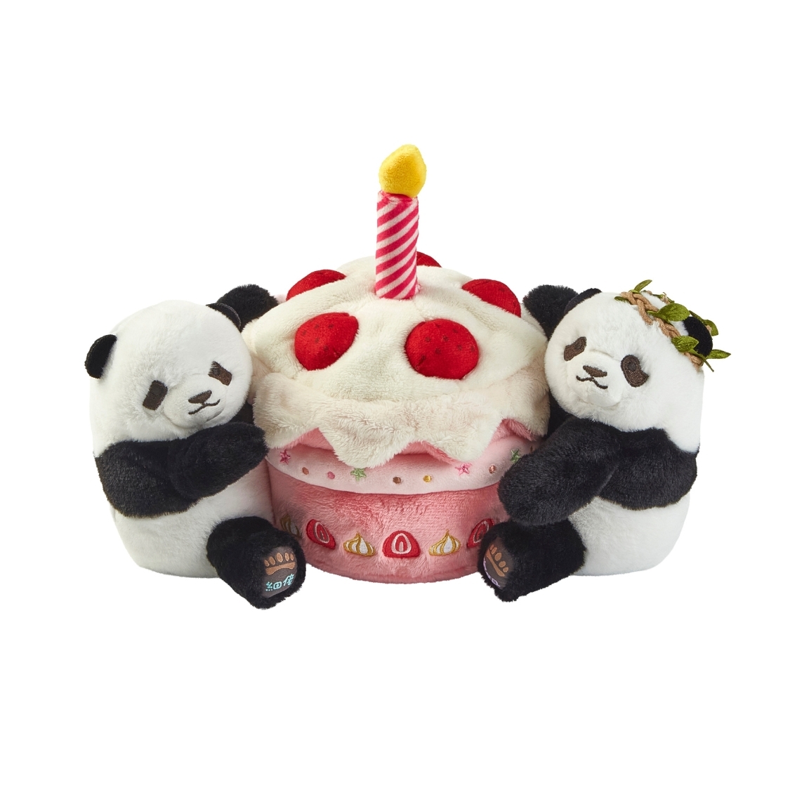 Elder Sister "Jia Jia" & Little Brother "De De" with Birthday Cake Plush